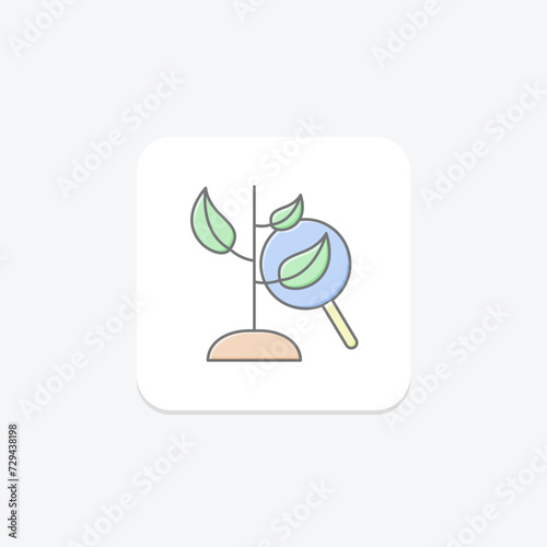Environmental Research icon, research, environment, study, investigation lineal color icon, editable vector icon, pixel perfect, illustrator ai file
