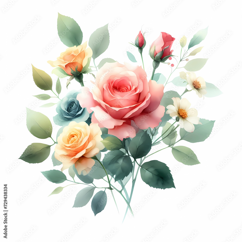 watercolor rose bouquet clipart watercolor rose bouquet clipart