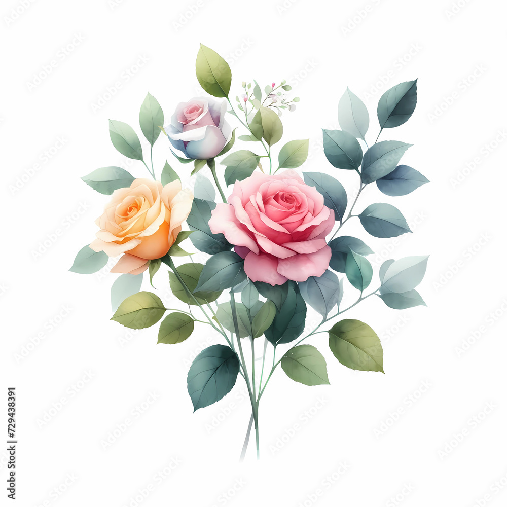 watercolor rose bouquet clipart watercolor rose bouquet clipart