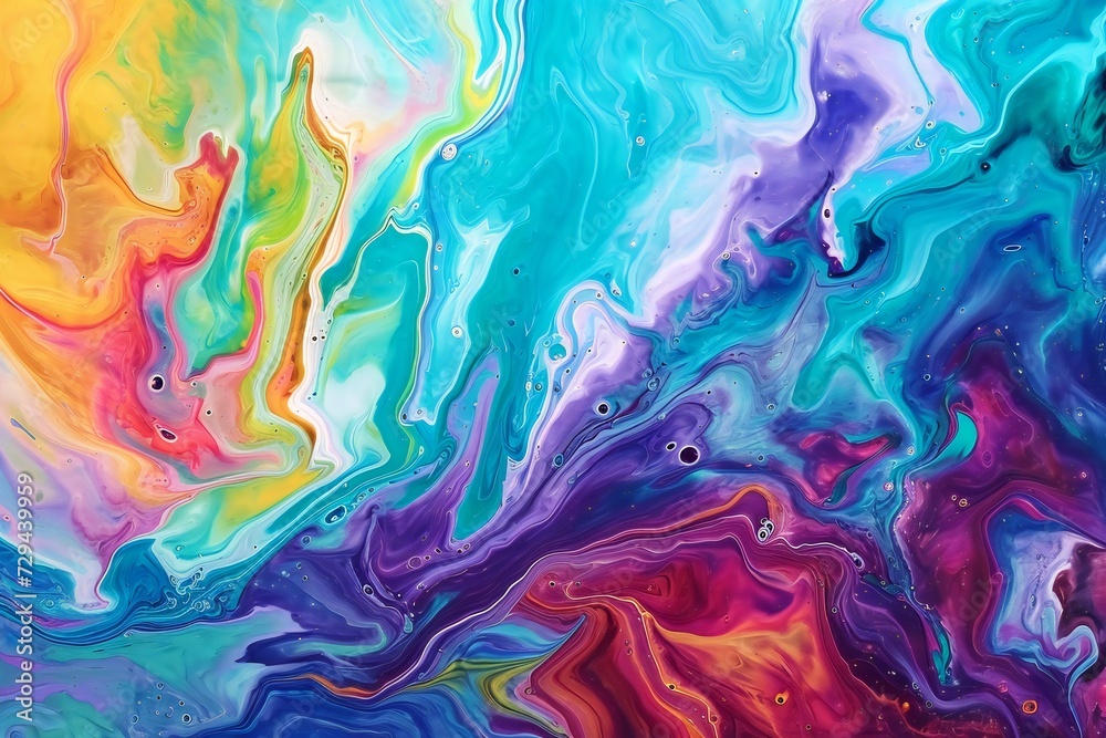Abstract colorful background with liquid paints.