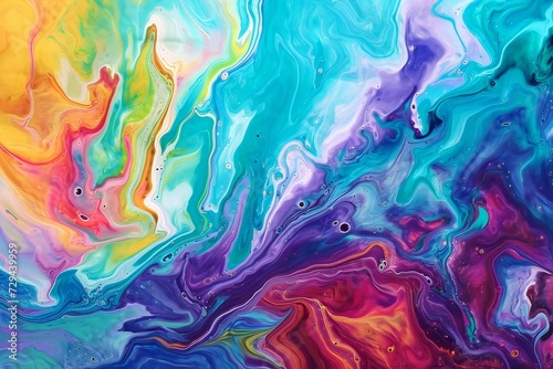 Abstract colorful background with liquid paints.