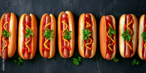 Irresistible Hot Dogs That Will Take Your Super Bowl Experience To The Next Level. Сoncept Gourmet Toppings, Flavorful Sausages, Epic Stadium-Style Hot Dogs, Unique Game Day Creations photo