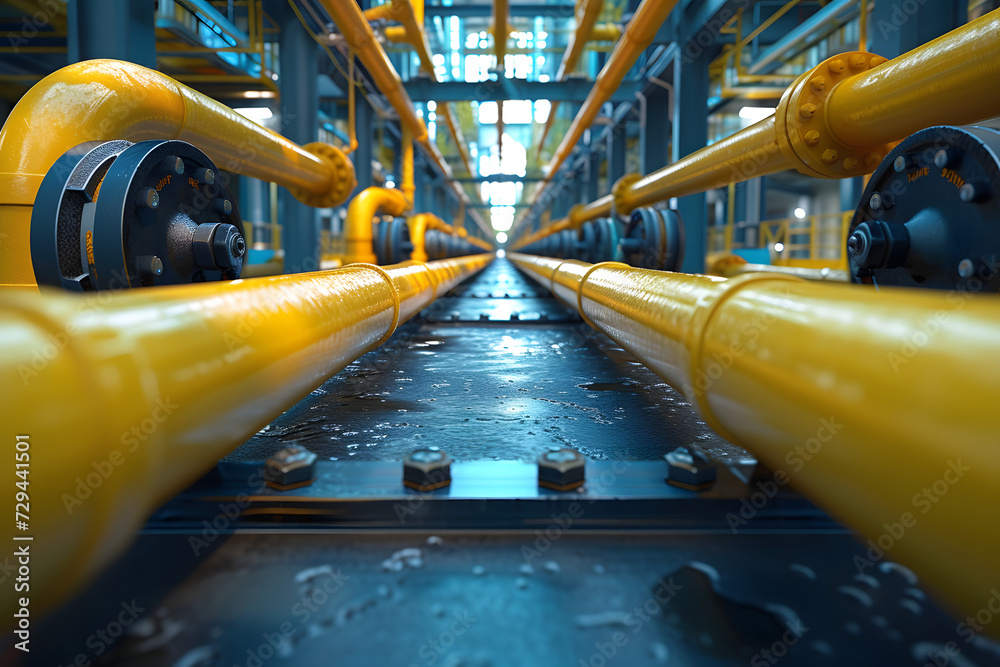 Industrial factory with pipes and equipment Industrial factory with pipes and equipment