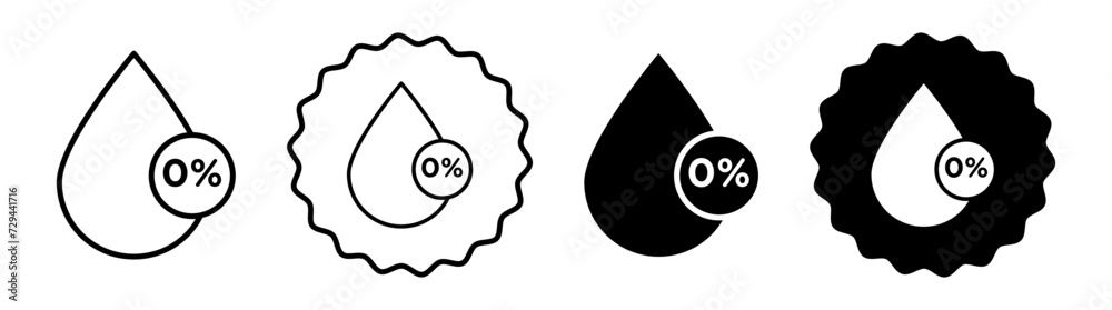 Alcohol free set in black and white color. Alcohol free simple flat icon vector Alcohol free set in black and white color. Alcohol free simple flat icon vector