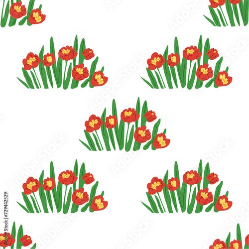 Flower pattern vector illustration. The flowery design added touch elegance to room The flowered curtains brought sense freshness to space The flowering plants in garden created colorful and bloomy