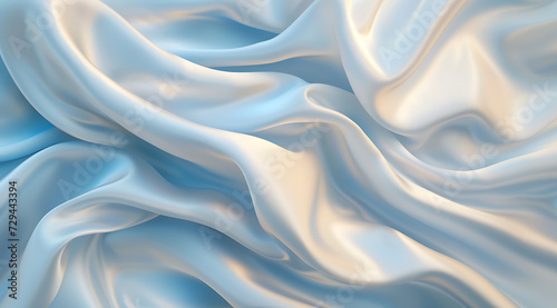 a blue and white fabric with folds in