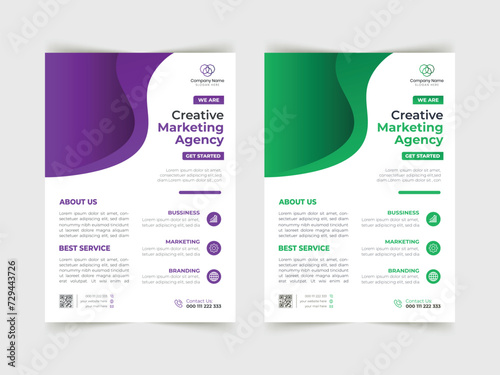 vector corporate modern business flyer design template	 photo