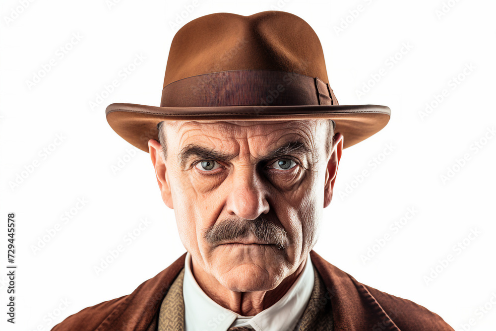 Old fashioned detective or mafia man woman in retro style hat Generative AI picture portrait Old fashioned detective or mafia man woman in retro style hat Generative AI picture portrait