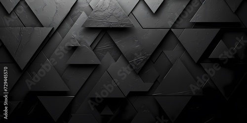 An enigmatic monochrome screenshot captures the captivating symmetry of a black triangle pattern, evoking a sense of abstract art and intrigue photo