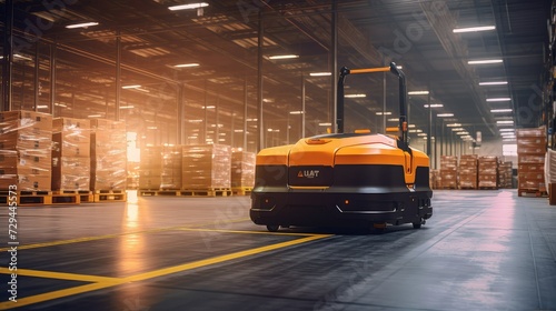 Agile warehouse transport, AGV Automated Guided Vehicle revolutionizing operations.