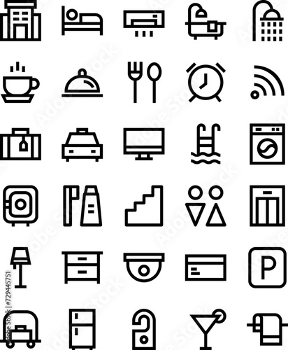 hotel service icon set