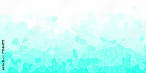 light azure and white Broken Stained Glass Background with White lines Voronoi diagram background. Seamless pattern with shapes vector Vintage Illustration background. Geometric Retro tiles pattern