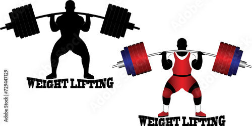weight lifter /silhouette and suit/ vector illustration