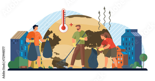 Eco activism vector illustration. Eco activism is symphony global voices harmonizing to save our endangered environment Waste reduction is frontline action in eco activism war against environmental