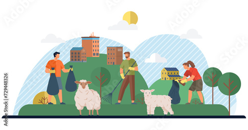 Eco activism vector illustration. The eco activism metaphor is shield guarding delicate threads our ecological tapestry Pollutions defeat is triumph eco activism, victory for planet and future