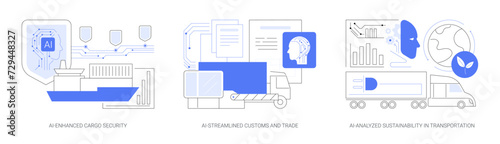 AI Technology in Logistics abstract concept vector illustrations.