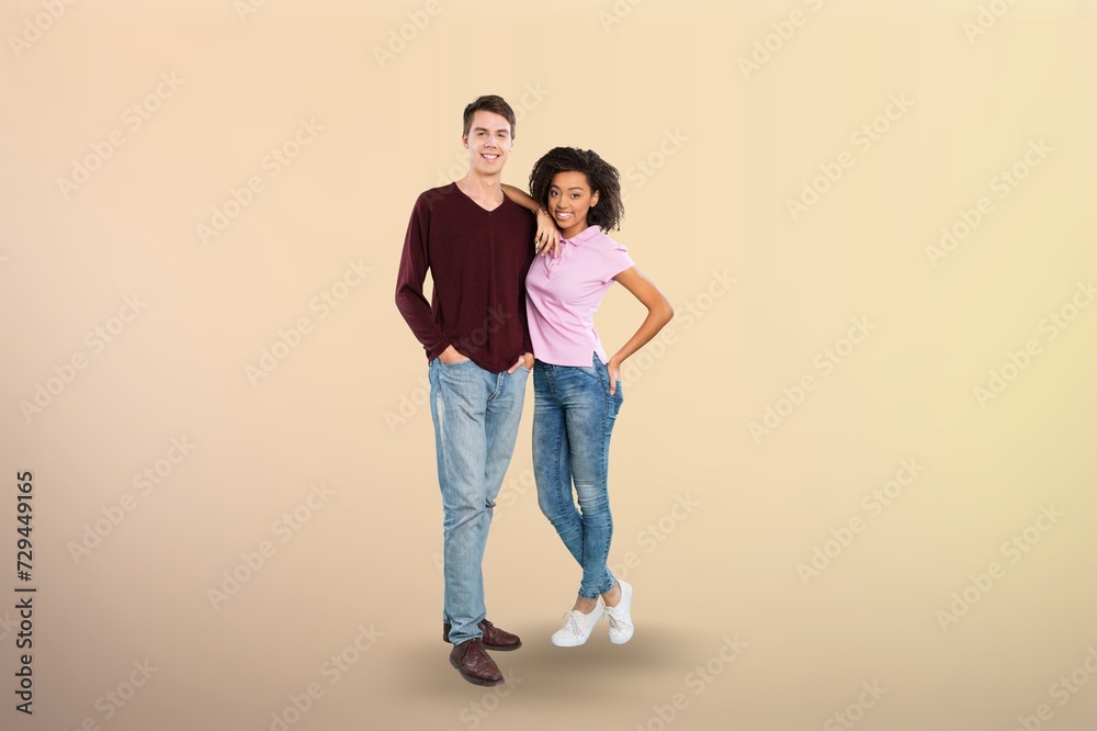 Smiling happy couple friends have fun Smiling happy couple friends have fun
