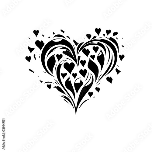 Wallpaper Mural heart, love, valentine, vector, floral, ornament, illustration, decoration, shape, design, flower, wedding, symbol, pattern, card, art, pink, swirl, holiday, curl, day, element, tattoo, romance, Torontodigital.ca