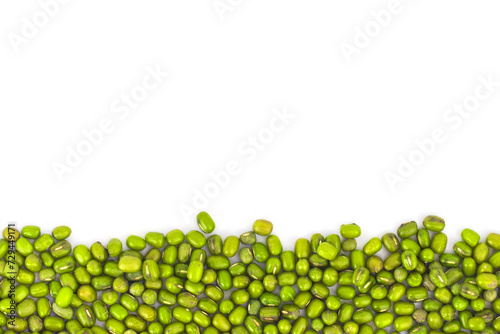 Green mung beans flat lay photo