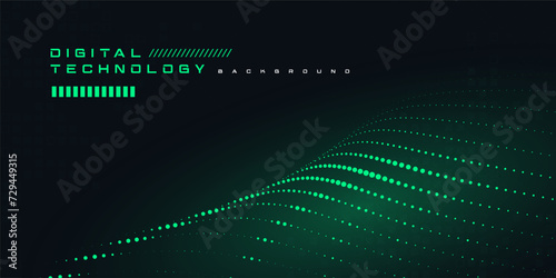 Technology digital futuristic internet network connection black green background, dark abstract cyber information communication, Ai big data science, innovation future tech line illustration vector 3d