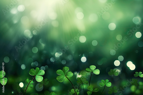 An Irish St. Patrick's Day clover with a bokeh background photo