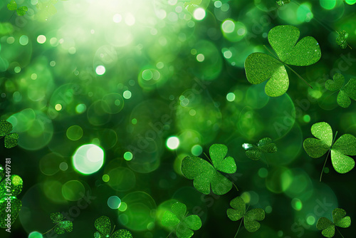 An Irish St. Patrick's Day clover with a bokeh background photo