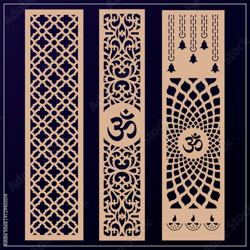 Om Jali design used for temples, Mandir. Om acrylic jali, corian jali and mdf jali.