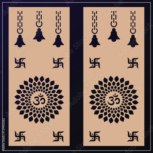 Om Jali design used for temples, Mandir. Om acrylic jali, corian jali and mdf jali.