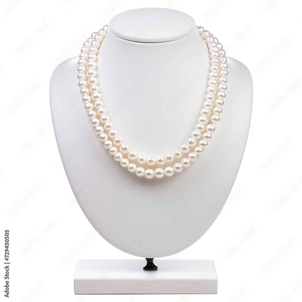 Pearl Necklace in Fashionable Display Stand, Jewelry Elegance Pearl Necklace in Fashionable Display Stand, Jewelry Elegance