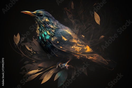 Birds with Nocturnal Elegance Generative AI