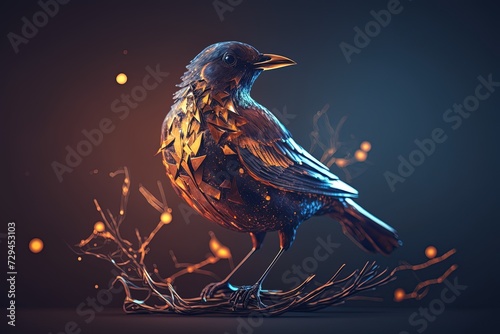 Birds with Nocturnal Elegance Generative AI