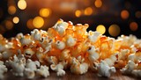 popcorn with bokeh background