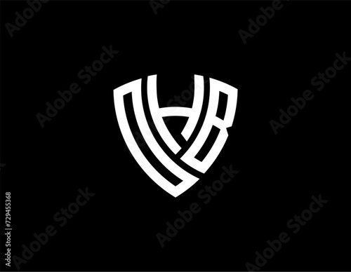 OHB creative letter shield logo design vector icon illustration