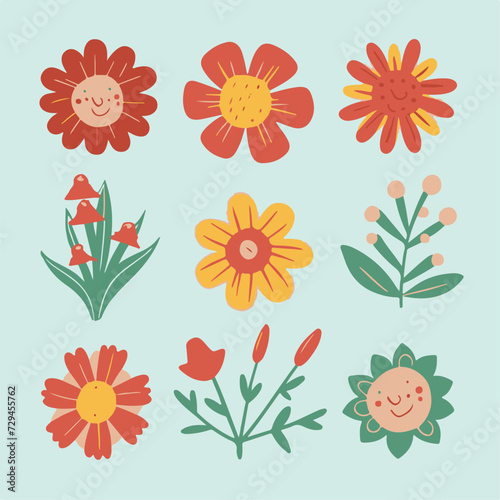 Flora Frolic: Playful Flowers Dancing with Branches