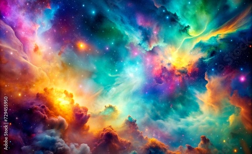 visualization of space, colorful abstract background for your project.