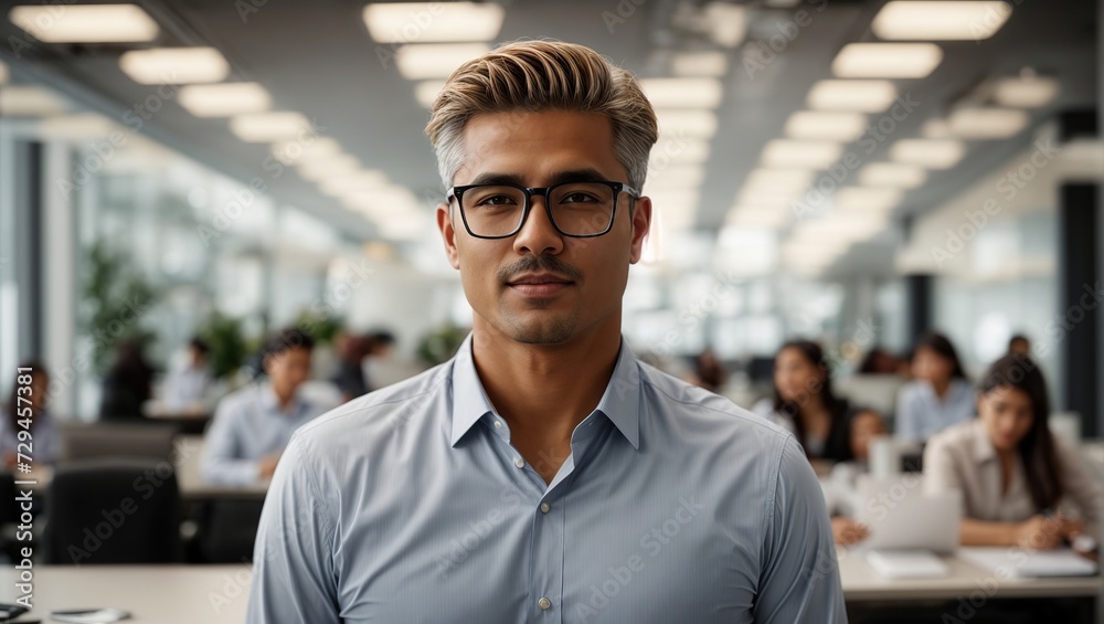 Portrait of a Confident Businessman Wearing a Casual Suit, Looking at Camera, Genuinely and Charmingly Smiling. Successful Experienced Man Working in Diverse Company Office Portrait of a Confident Businessman Wearing a Casual Suit, Looking at Camera, Genuinely and Charmingly Smiling. Successful Experienced Man Working in Diverse Company Office