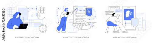 AI in Insurance Business abstract concept vector illustrations.
