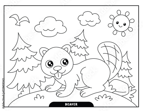 Beaver coloring pages for kids