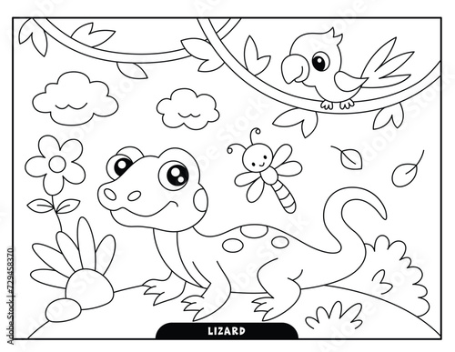 Lizard coloring pages for kids