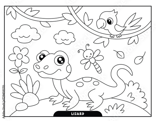 Lizard coloring pages for kids