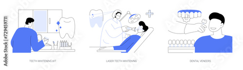 Teeth whitening abstract concept vector illustrations.
