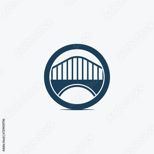 A powerful and unique bridge builder logo design.