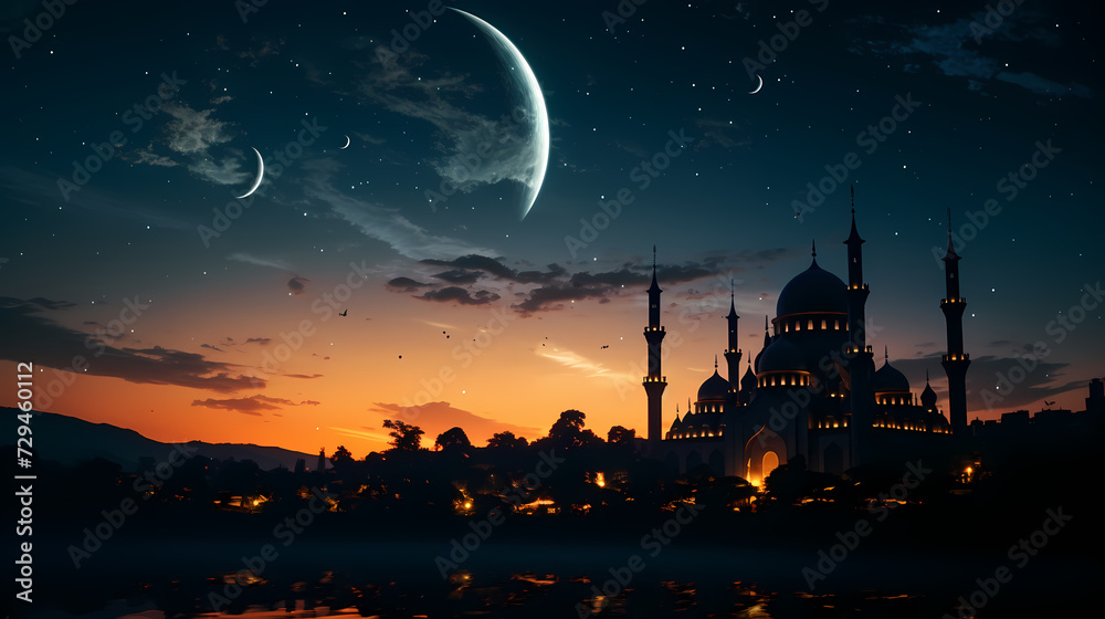 Glowing background for muslim feast in holy month of Ramadan Kareem Glowing background for muslim feast in holy month of Ramadan Kareem