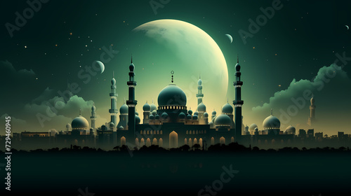 Glowing background for muslim feast in holy month of Ramadan Kareem