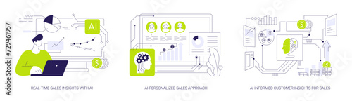 Sales Customization with AI abstract concept vector illustrations.