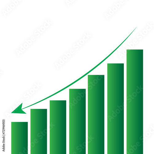 Free Download Growing business 3d green arrow with bar chart, Profit arow Vector illustration.Business concept, growing chart.  - GFXLoad