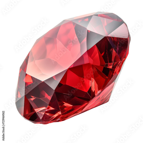 Ruby Gem Shining Bright Isolated on Transparent or White Background, PNG