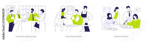 International negotiations abstract concept vector illustrations.