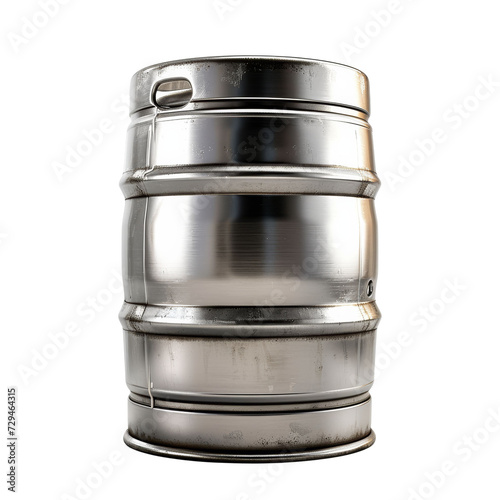 Metal Beer Keg Isolated on Transparent or White Background, PNG photo