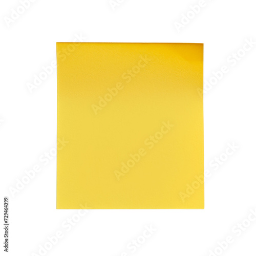 Yellow Sticky Note Isolated on Transparent or White Background, PNG